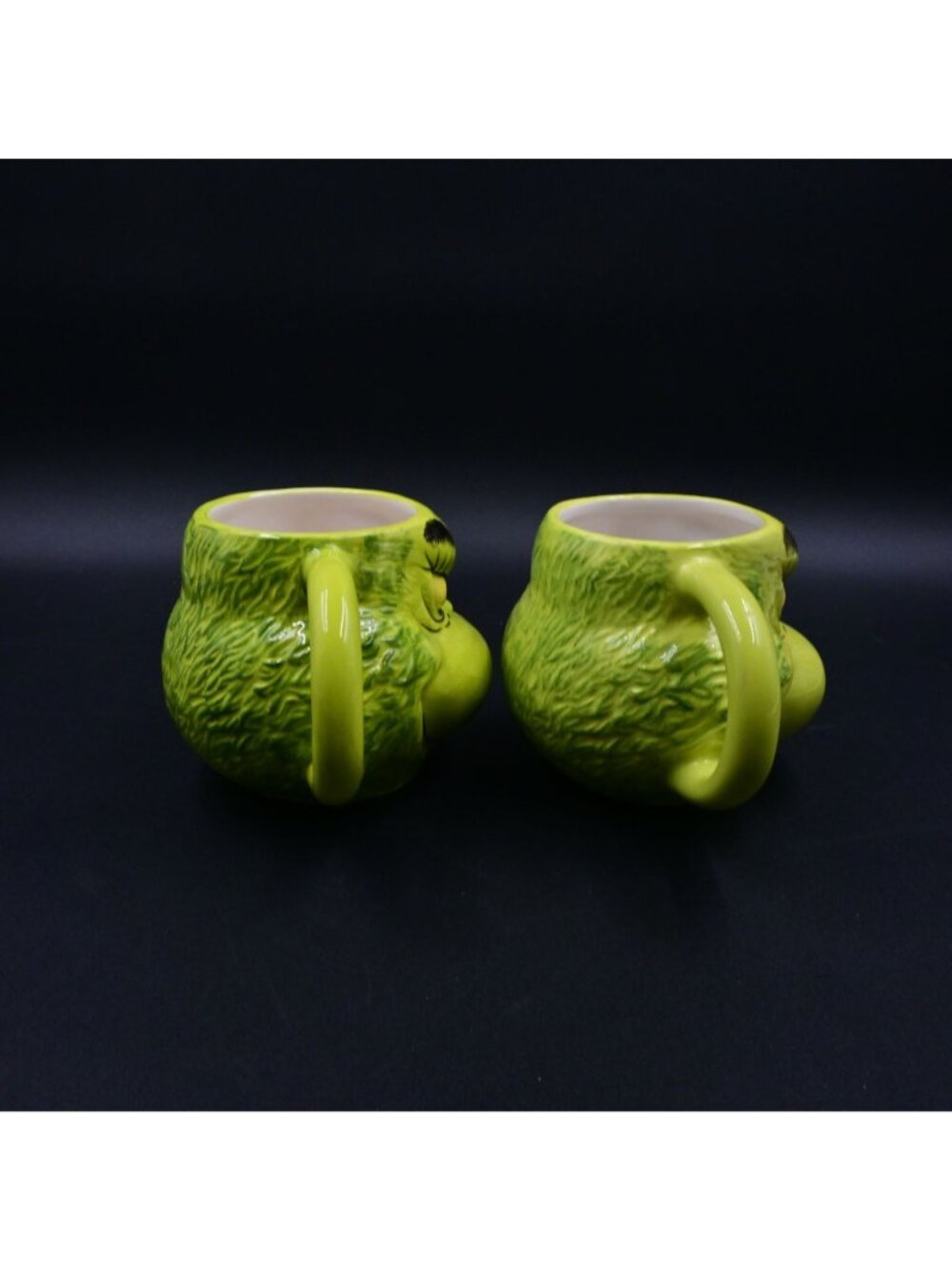 Dr. Seuss The Grinch Face Sculpted Mug Set Pair Christmas Ceramic Coffee Cups - Picture 5 of 6